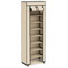 vidaXL Armoire &agrave; chaussures avec housse Cr&egrave;me 57x29x162 cm Tissu