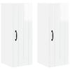 vidaXL Meuble mural LUCCA 2 pc Blanc brillant Bois d'ing&eacute;nierie