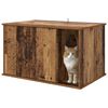 vidaXL Maison pour chat Bois ancien 85 x 55 x 50 cm Bois d'ing&eacute;nierie