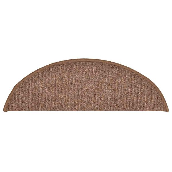 vidaXL Tapis d'escalier 30 pi&egrave;ces 56 x 17 x 3 cm Marron Demi-rond