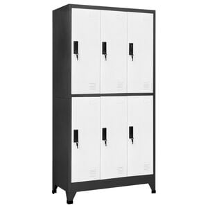 vidaXL Armoire &agrave; casiers Anthracite et blanc 90x45x180 cm Acier