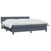 vidaXL Sommier &agrave; lattes de lit et matelas gris fonc&eacute; 180x210cm velours