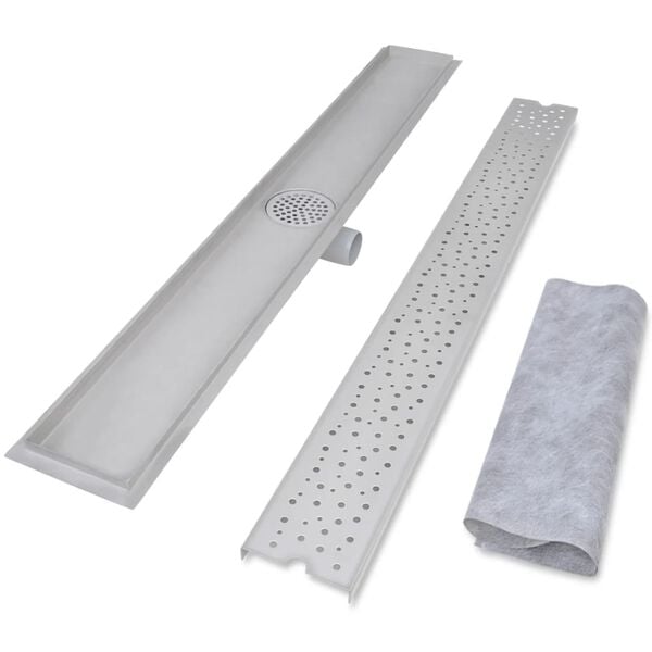 vidaXL Drain de douche lin&eacute;aire 1030x140 mm acier inoxydable
