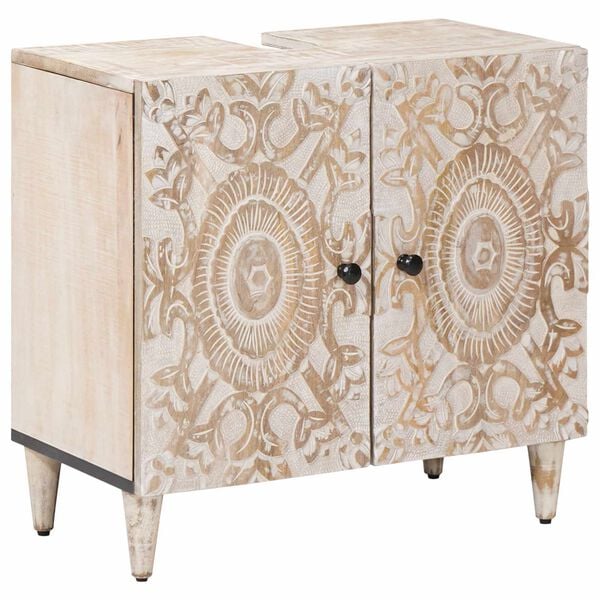 vidaXL Meuble sous Lavabo de Salle de Bain Blanc 62 x 33 x 58 cm