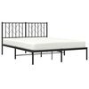 vidaXL Cadre de lit m&eacute;tal sans matelas avec t&ecirc;te de lit noir 140x190cm