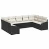 vidaXL Ensemble de canap&eacute; de jardin 9 pc Noir et Cr&egrave;me polyrotin
