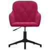 vidaXL Chaise pivotante de bureau Rouge bordeaux Velours