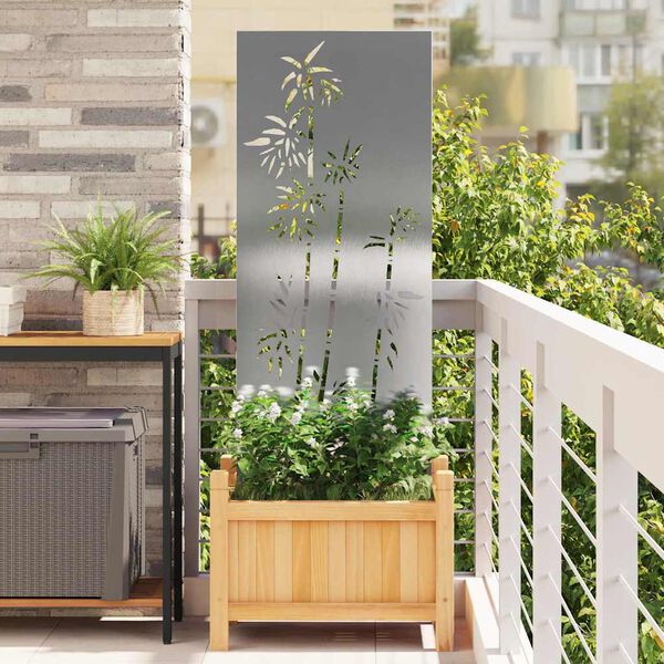 vidaXL &Eacute;cran de confidentialit&eacute; de jardin Floral Argent&eacute; 50 x 140 cm