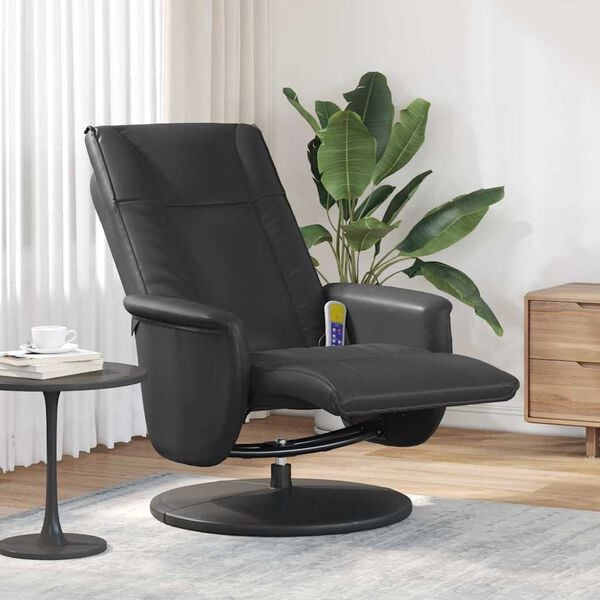 vidaXL Fauteuil de massage pivotant Noir 71 x 90 x 105 cm Simili cuir