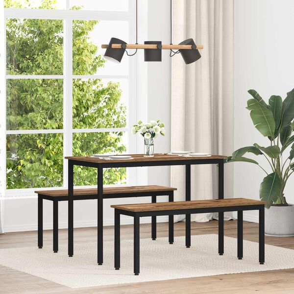 vidaXL Table de salle &agrave; manger / Table de repas M&Eacute;TAL