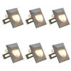 vidaXL Appliques murales LED d'ext&eacute;rieur 6 pcs 2 W Argent&eacute; Carr&eacute;