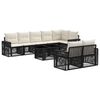 vidaXL Ensemble de canap&eacute; de jardin 9 pc Noir et blanc cr&egrave;me polyrotin