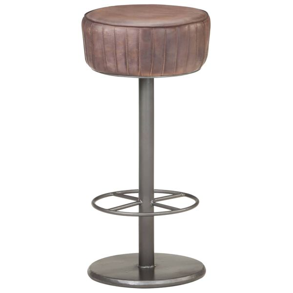 vidaXL Tabouret de bar Marron Cuir v&eacute;ritable