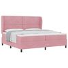 vidaXL Lit &agrave; ressorts avec matelas Rose 200 x 200 cm Polyester