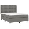 vidaXL Sommier &agrave; lattes de lit avec matelas Gris fonc&eacute; 140x190cm Tissu