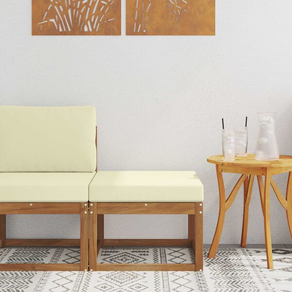 vidaXL Pouf d'Ext&eacute;rieur Bois d'Acacia Massif Naturel