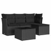 vidaXL Salon de jardin 5 pcs avec coussins noir r&eacute;sine tress&eacute;e
