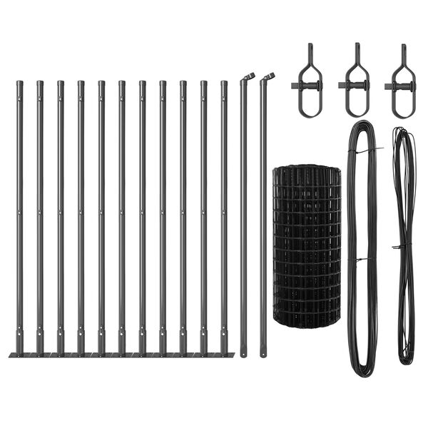 vidaXL Cl&ocirc;ture avec poteau Gris 0,4 x 25 m Acier et PVC