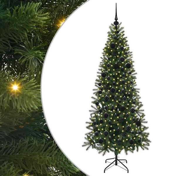 vidaXL Sapin de No&euml;l artificiel avec 300 LED Vert 180 cm PE et PVC