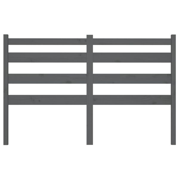 vidaXL T&ecirc;te de lit Gris 156x4x100 cm Bois massif de pin