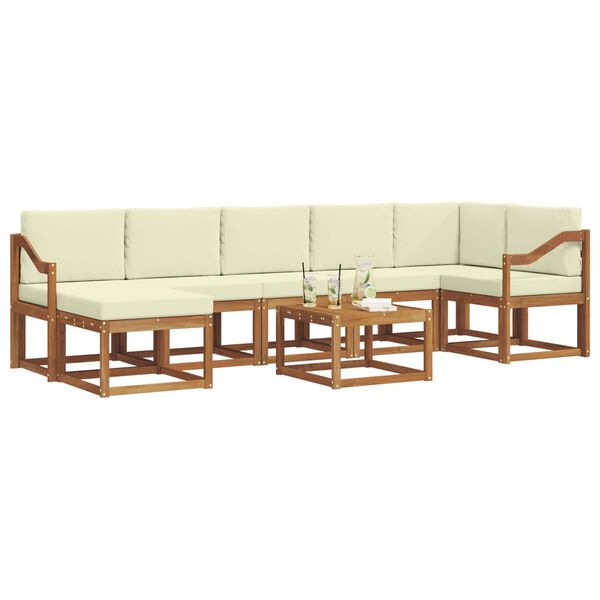 vidaXL Ensemble de canap&eacute;s d'ext&eacute;rieur 8 pcs Naturel et Cr&egrave;me