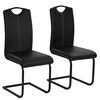 vidaXL Chaises &agrave; manger cantilever lot de 2 noir similicuir