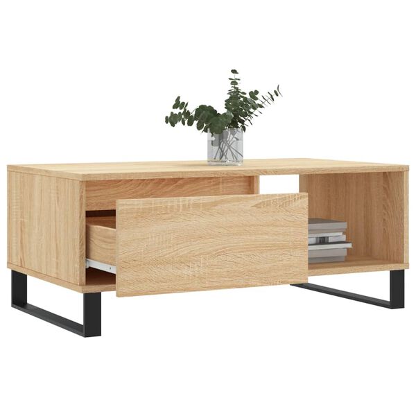 vidaXL Table basse Chêne sonoma 90x50x36,5 cm Bois d'ingénierie