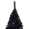 vidaXL Sapin de No&euml;l artificiel pr&eacute;-&eacute;clair&eacute; Noir 180 cm PVC