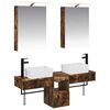 vidaXL Ensemble d'armoire de salle de bain 5 pc Ch&ecirc;ne fum&eacute;