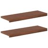vidaXL Nez de marche 2 pi&egrave;ces 70 x 25 x 2 cm Marron fonc&eacute;