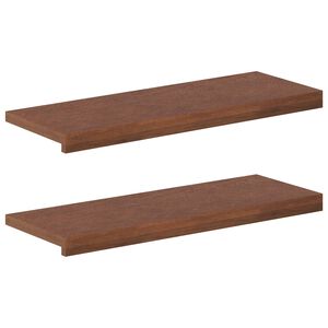 vidaXL Nez de marche 2 pi&egrave;ces 70 x 25 x 2 cm Marron fonc&eacute;