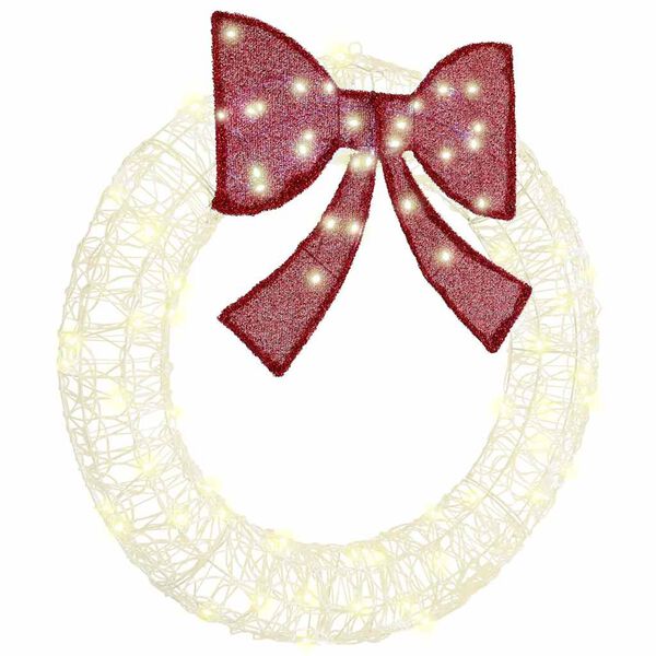 vidaXL Couronne avec 80 LED Blanc chaud 92 x 92 x 9,5 cm Acrylique