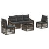 vidaXL Ensemble de canap&eacute; de jardin 6 pc Gris polyrotin