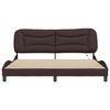 vidaXL Cadre de lit avec LED sans matelas Hvar marron fonc&eacute; 180x200cm tissu
