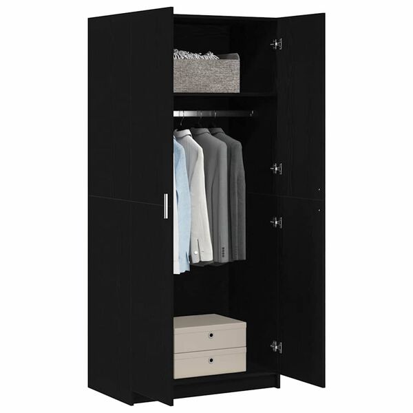 vidaXL Armoire Ch&ecirc;ne noir 80 x 50,5 x 180 cm Bois d'ing&eacute;nierie
