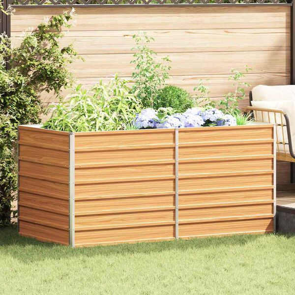 vidaXL Lit sur&eacute;lev&eacute; de jardin 160x80x77 cm Acier galvanis&eacute; Argent&eacute;