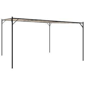 vidaXL Belv&eacute;d&egrave;re beige 4x4 m 180 g/m&sup2; tissu et acier