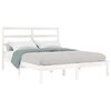 vidaXL Cadre de lit sans matelas blanc 135x190 cm bois massif