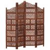 vidaXL Cloison de s&eacute;paration 4 panneaux Marron 160x165cm Bois manguier