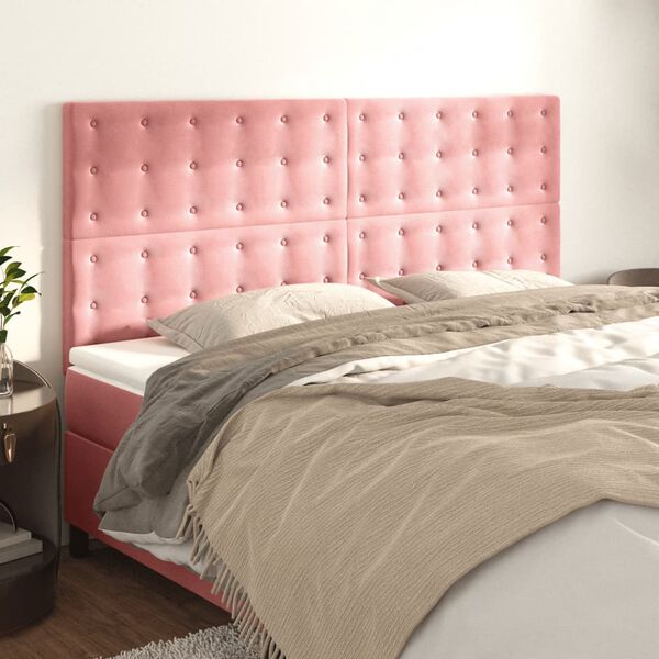 vidaXL T&ecirc;te de lit Rose 200x5x118/128 cm Velours