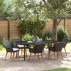 vidaXL Ensemble de salle &agrave; manger pour jardin 7 pcs Noir polyrotin
