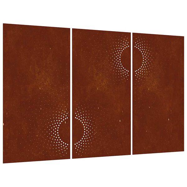 vidaXL D&eacute;corations murales jardin 3 pcs 105x55 cm design du soleil