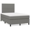 vidaXL Sommier &agrave; lattes de lit avec matelas gris fonc&eacute; 120x190cm tissu