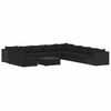vidaXL Salon de jardin 12 pcs avec coussins Noir R&eacute;sine tress&eacute;e