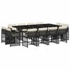 vidaXL Ensemble &agrave; manger de jardin 13 pcs coussins noir r&eacute;sine tress&eacute;e