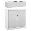 vidaXL Armoire &agrave; portes coulissantes avec jardini&egrave;re Gris 90x40x113 cm