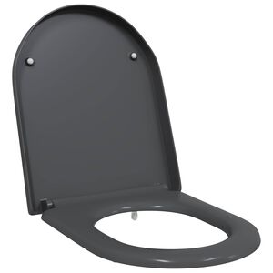 vidaXL Si&egrave;ge de toilette Anthracite 49 x 36 x 4 cm Duroplast