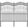 vidaXL Cl&ocirc;ture de jardin KAMPEN avec pointe en forme de lance, acier noir 240 x 175 cm