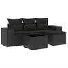 vidaXL Salon de jardin 5 pcs avec coussins noir r&eacute;sine tress&eacute;e