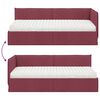 vidaXL Cadre de lit d'angle avec matelas 2 pcs Gris Velours